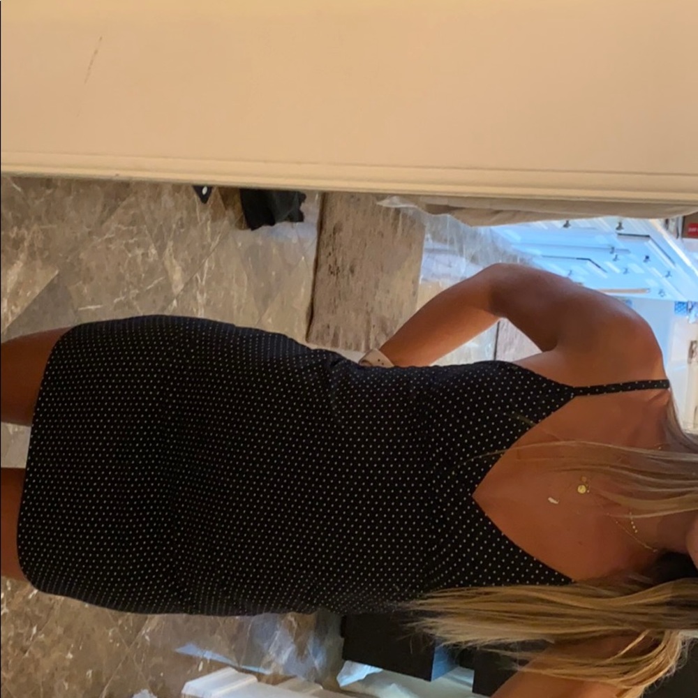 Black and white polkadot dress